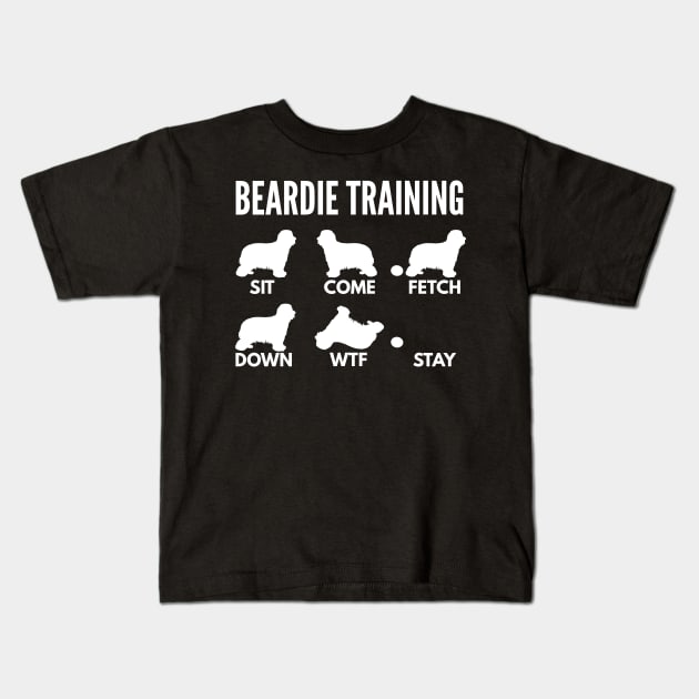 Beardie Training Bearded Collie Tricks Kids T-Shirt by DoggyStyles